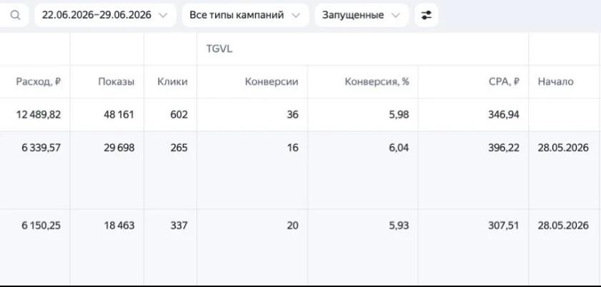 Результаты Яндекс Директа в нише