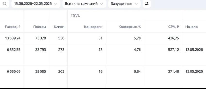 Результаты Яндекс Директа в нише